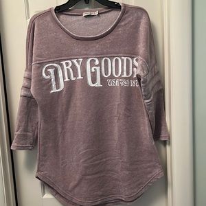 DryGoods football jersey style dusty purple sweatshirt.